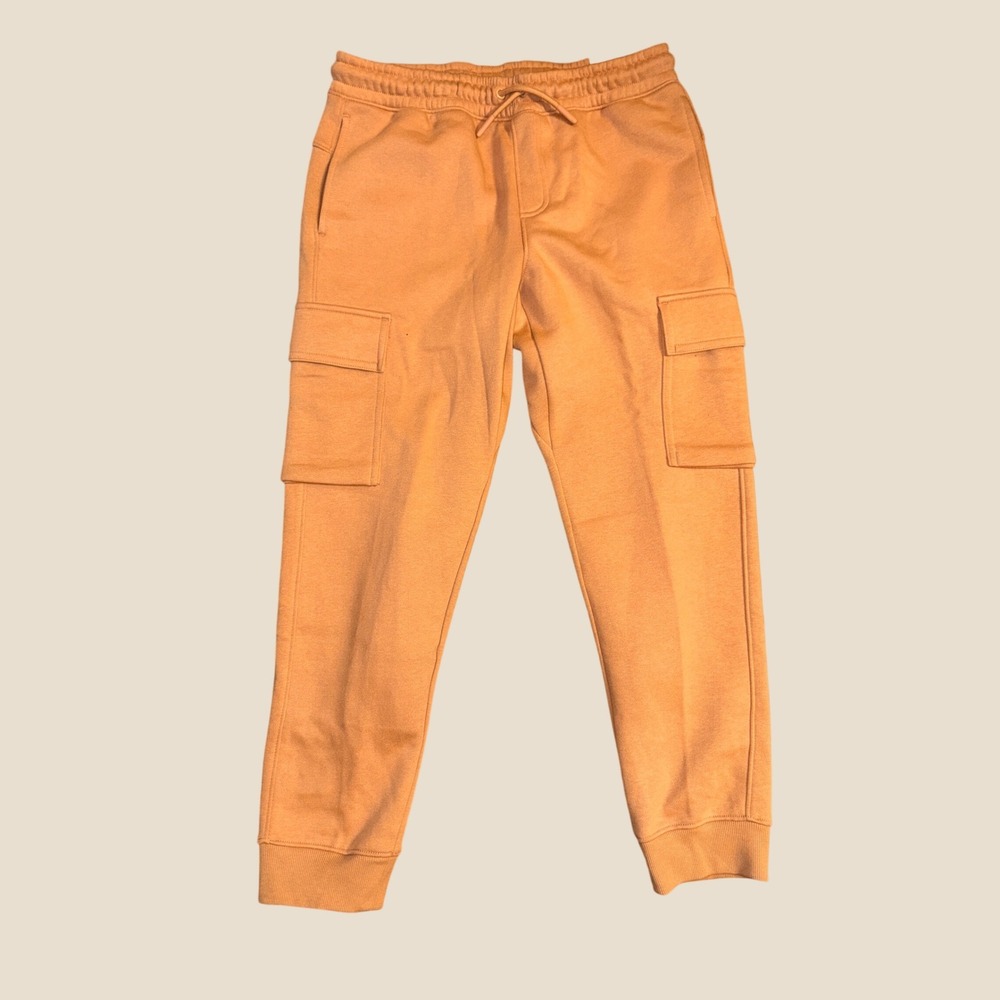 All In Motion Boys Cargo Joggers Burnt Orange Fleece Sweatpants Size XL 14